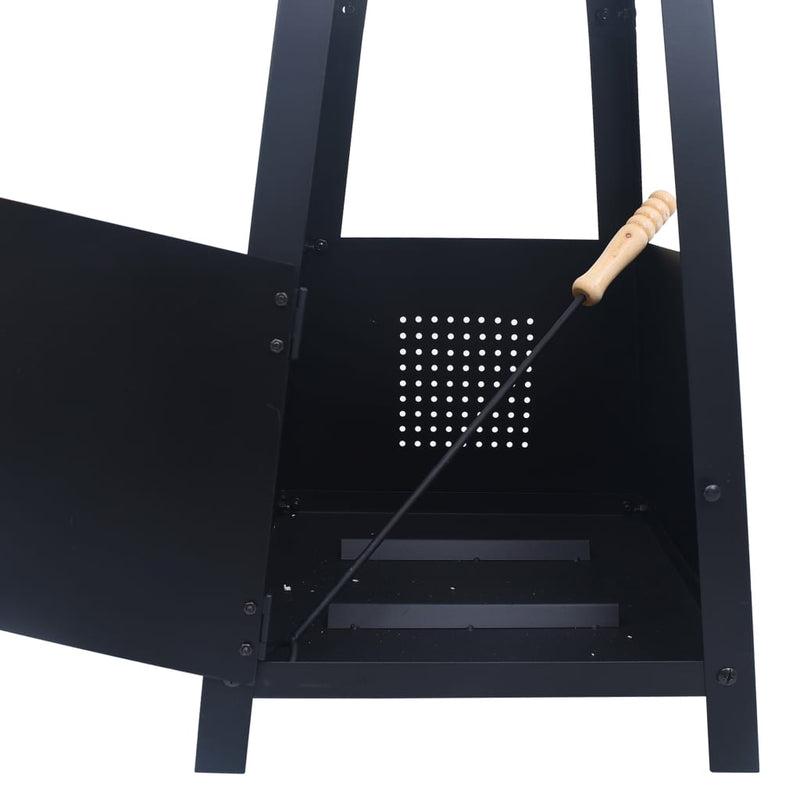 vidaXL Fire Pit Black 35x35x99 cm Steel
