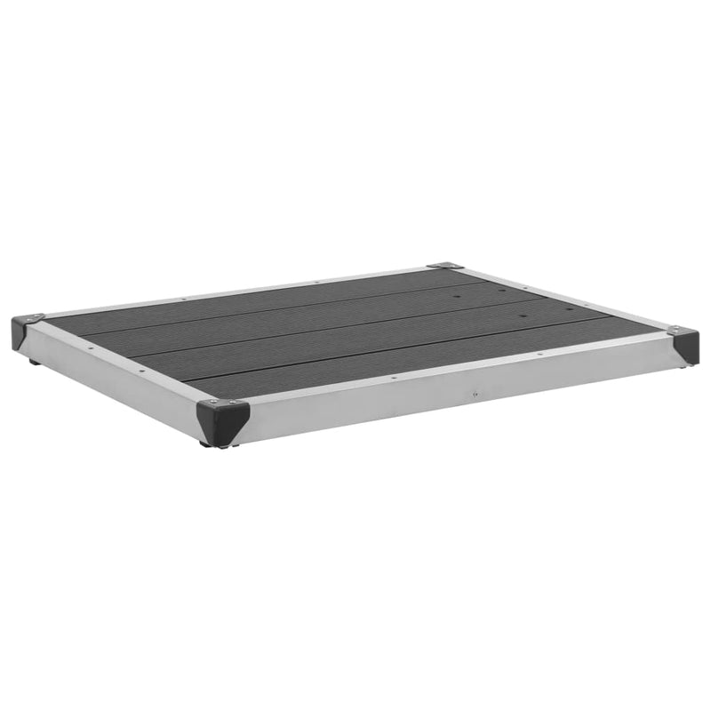 vidaXL Outdoor Shower Tray WPC Stainless Steel 80x62 cm Brown
