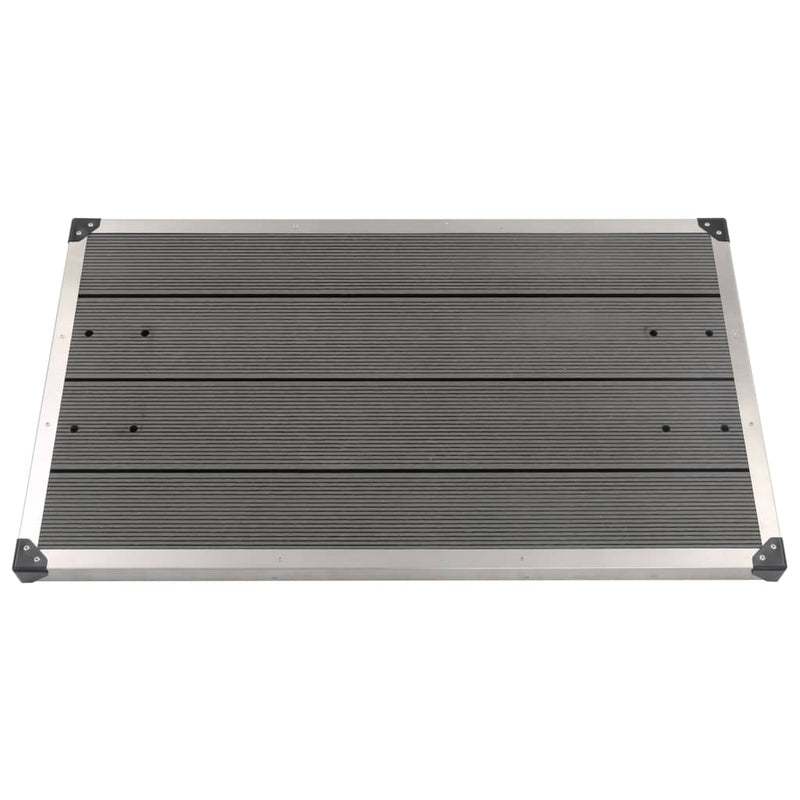 vidaXL Outdoor Shower Tray WPC Stainless Steel 110x62 cm Grey