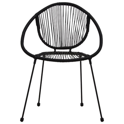 vidaXL 3 Piece Bistro Set PVC Rattan Black