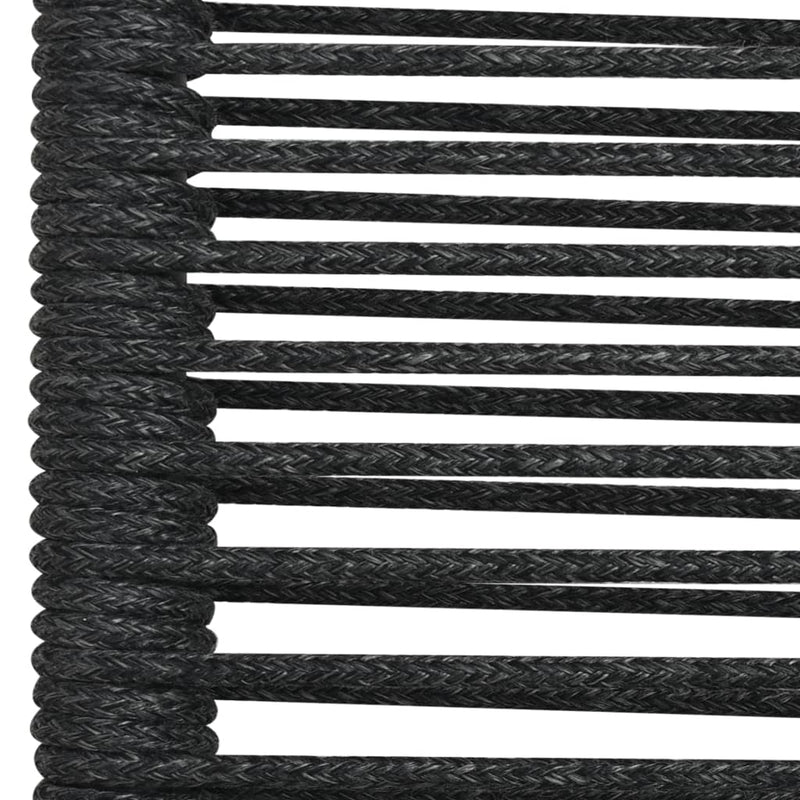 vidaXL 9 Piece Outdoor Dining Set Cotton Rope and Steel Black
