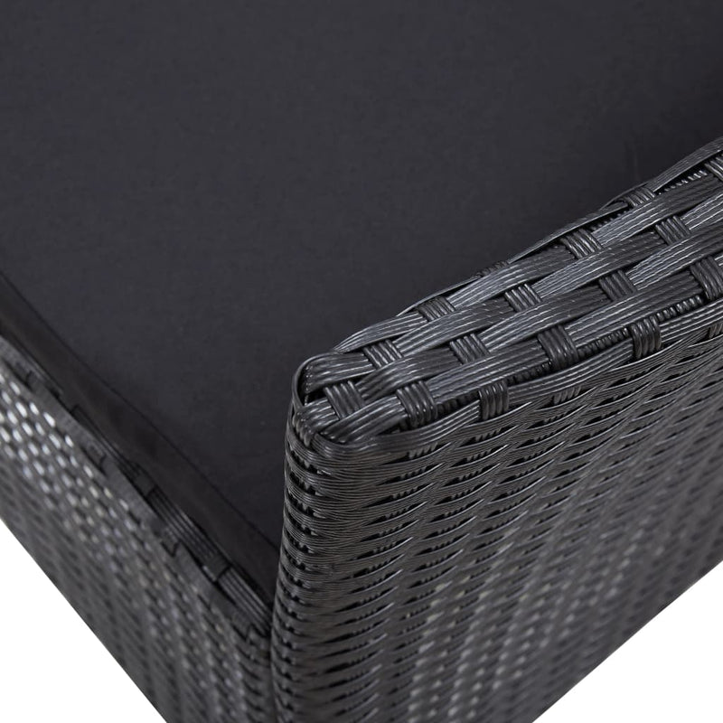 vidaXL 5 Piece Outdoor Dining Set Poly Rattan Black