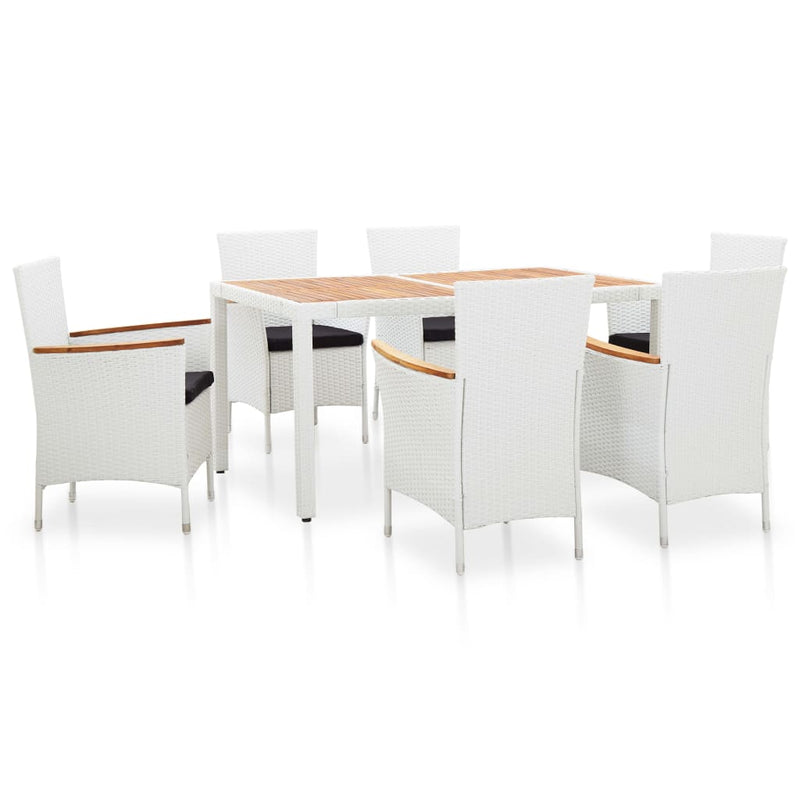vidaXL 5 Piece Outdoor Dining Set Poly Rattan White