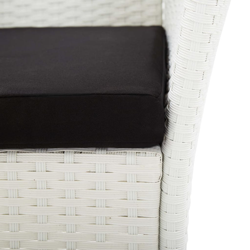 vidaXL 5 Piece Outdoor Dining Set Poly Rattan White