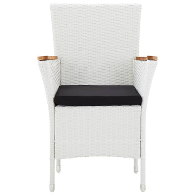 vidaXL 5 Piece Outdoor Dining Set Poly Rattan White