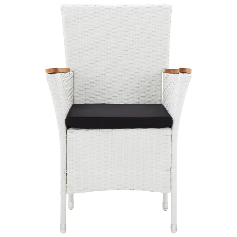 vidaXL 5 Piece Outdoor Dining Set Poly Rattan White