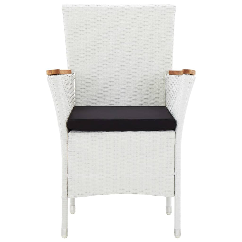 vidaXL 5 Piece Outdoor Dining Set Poly Rattan White