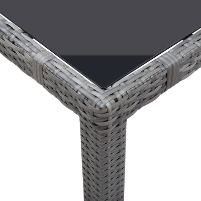 vidaXL 7 Piece Outdoor Dining Set Poly Rattan Grey