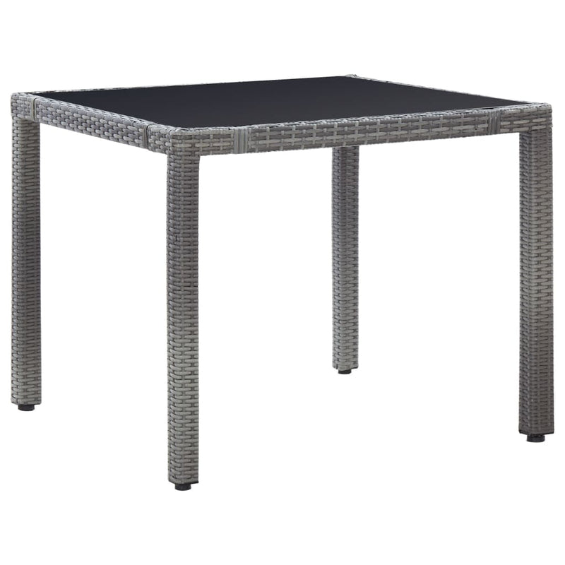 vidaXL 7 Piece Outdoor Dining Set Poly Rattan Grey