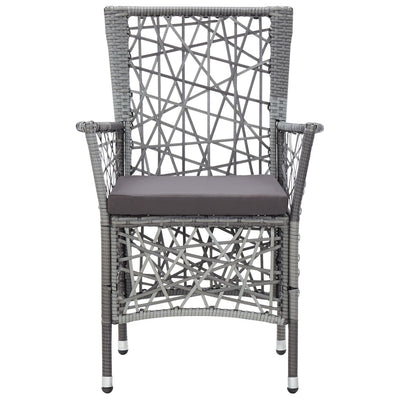 vidaXL 7 Piece Outdoor Dining Set Poly Rattan Grey