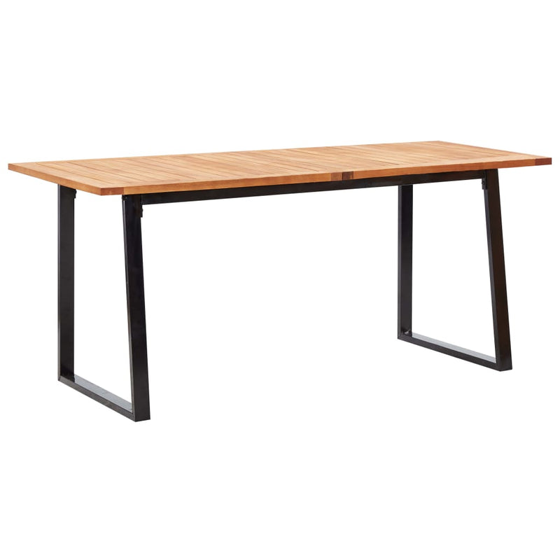 vidaXL 9 Piece Outdoor Dining Set Poly Rattan and Acacia Wood Black