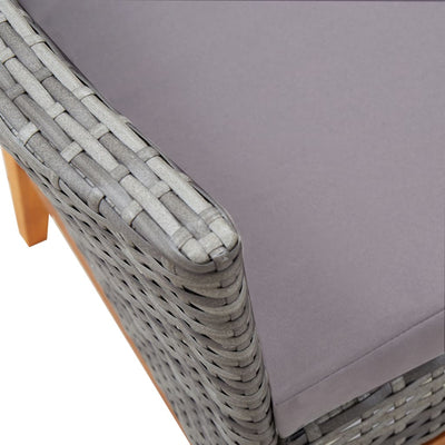 vidaXL 9 Piece Outdoor Dining Set Poly Rattan and Acacia Wood Black