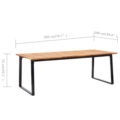 vidaXL 9 Piece Outdoor Dining Set Poly Rattan and Acacia Wood Black