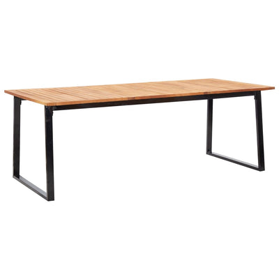 vidaXL 9 Piece Outdoor Dining Set Poly Rattan and Acacia Wood Black