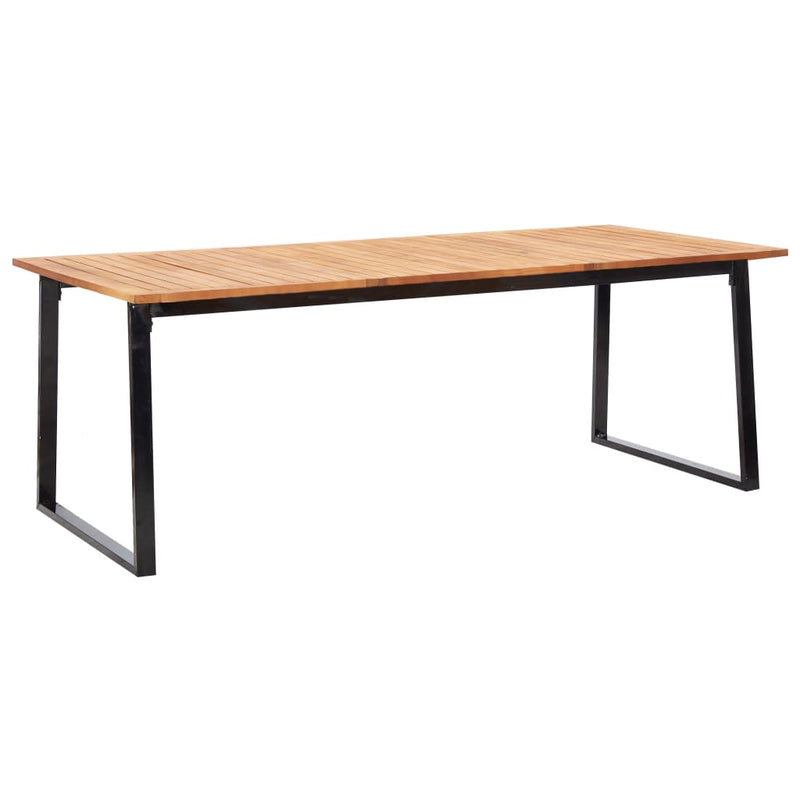 vidaXL 9 Piece Outdoor Dining Set Poly Rattan and Acacia Wood Black