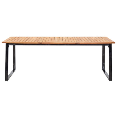 vidaXL 9 Piece Outdoor Dining Set Poly Rattan and Acacia Wood Black