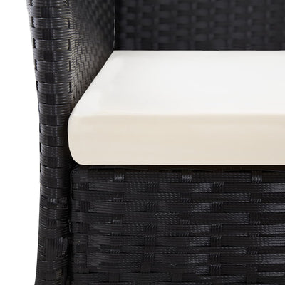 vidaXL 9 Piece Outdoor Dining Set Poly Rattan and Acacia Wood Black