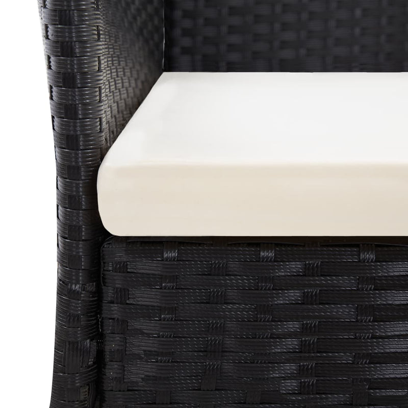 vidaXL 9 Piece Outdoor Dining Set Poly Rattan and Acacia Wood Black