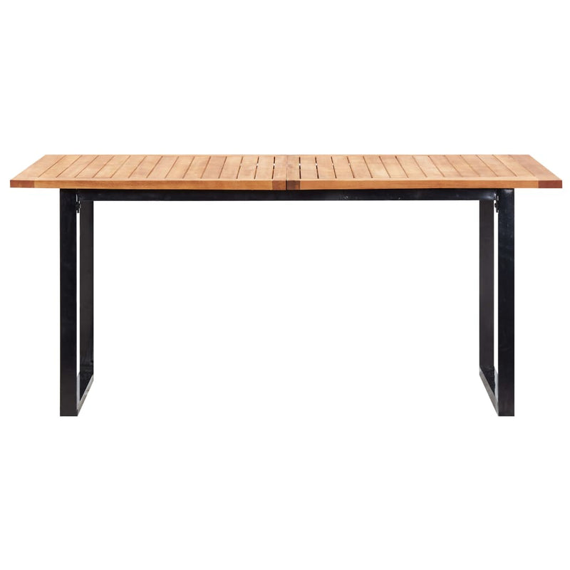 vidaXL 9 Piece Outdoor Dining Set Poly Rattan and Acacia Wood Black