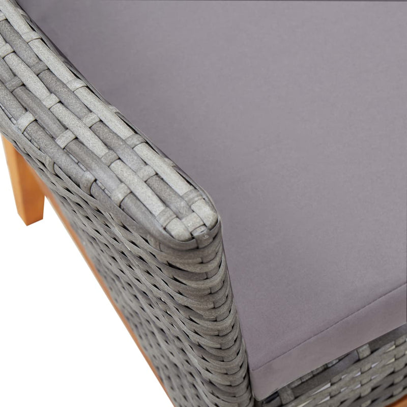 vidaXL 9 Piece Outdoor Dining Set Poly Rattan and Acacia Wood Black