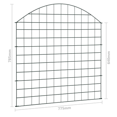 vidaXL Lower Arch Garden Fence Set 77.5x64 cm Green