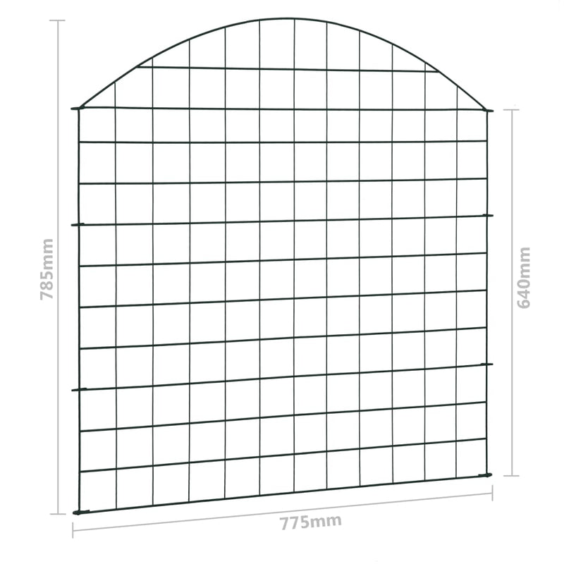 vidaXL Lower Arch Garden Fence Set 77.5x64 cm Green
