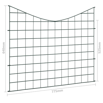vidaXL Lower Arch Garden Fence Set 77.5x64 cm Green