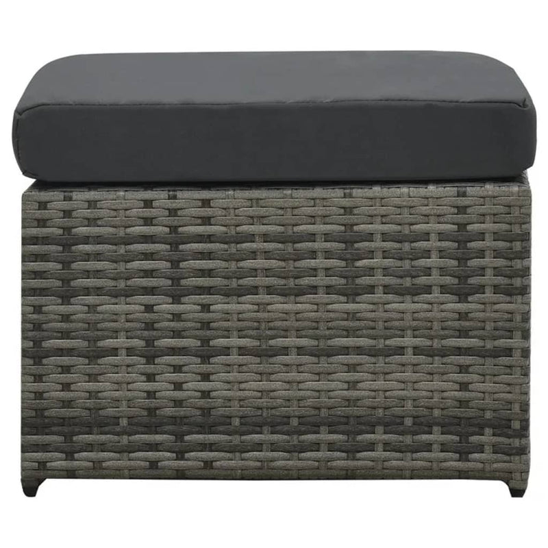 vidaXL 4 Piece Garden Lounge Set with Cushions Poly Rattan Anthracite