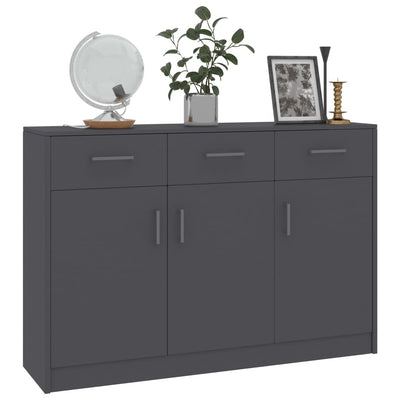 vidaXL Sideboard Concrete Grey 110x30x75 cm Engineered Wood