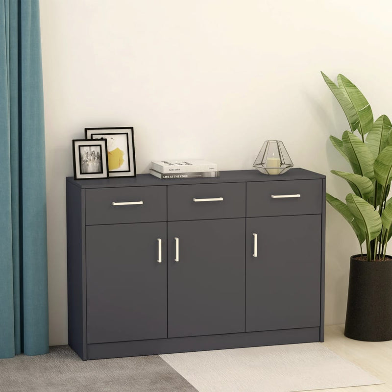 vidaXL Sideboard Concrete Grey 110x30x75 cm Engineered Wood