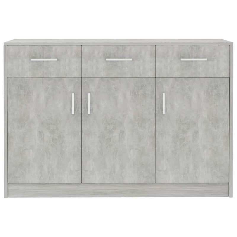 vidaXL Sideboard Concrete Grey 110x30x75 cm Engineered Wood