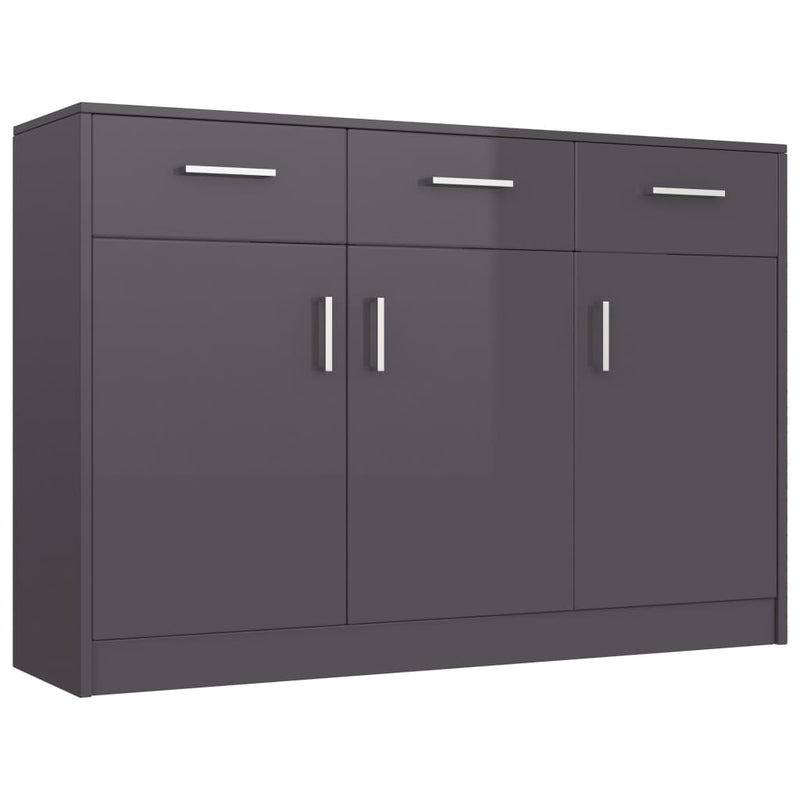 vidaXL Sideboard Concrete Grey 110x30x75 cm Engineered Wood