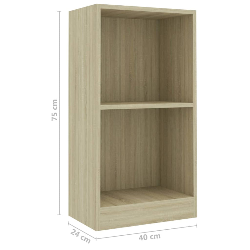 vidaXL Bookshelf High Gloss Grey 40x24x75 cm Engineered Wood