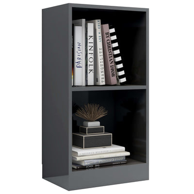 vidaXL Bookshelf High Gloss Grey 40x24x75 cm Engineered Wood