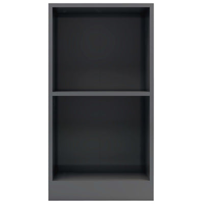 vidaXL Bookshelf High Gloss Grey 40x24x75 cm Engineered Wood