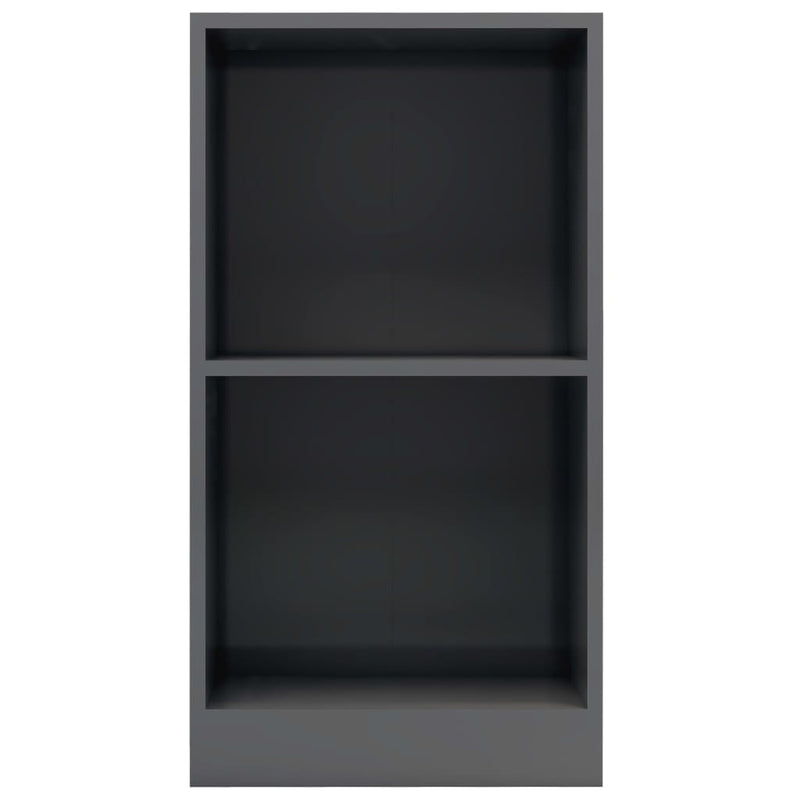 vidaXL Bookshelf High Gloss Grey 40x24x75 cm Engineered Wood