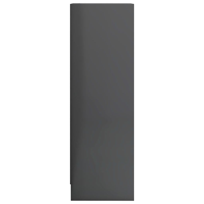 vidaXL Bookshelf High Gloss Grey 40x24x75 cm Engineered Wood