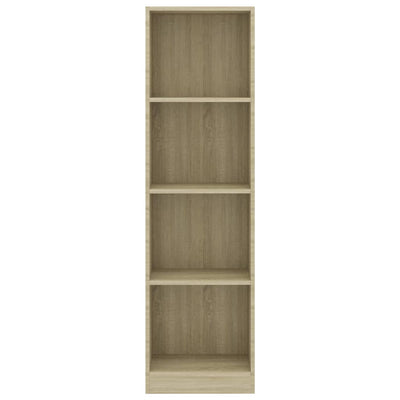 vidaXL 4-Tier Book Cabinet Sonoma Oak 40x24x142 cm Engineered Wood