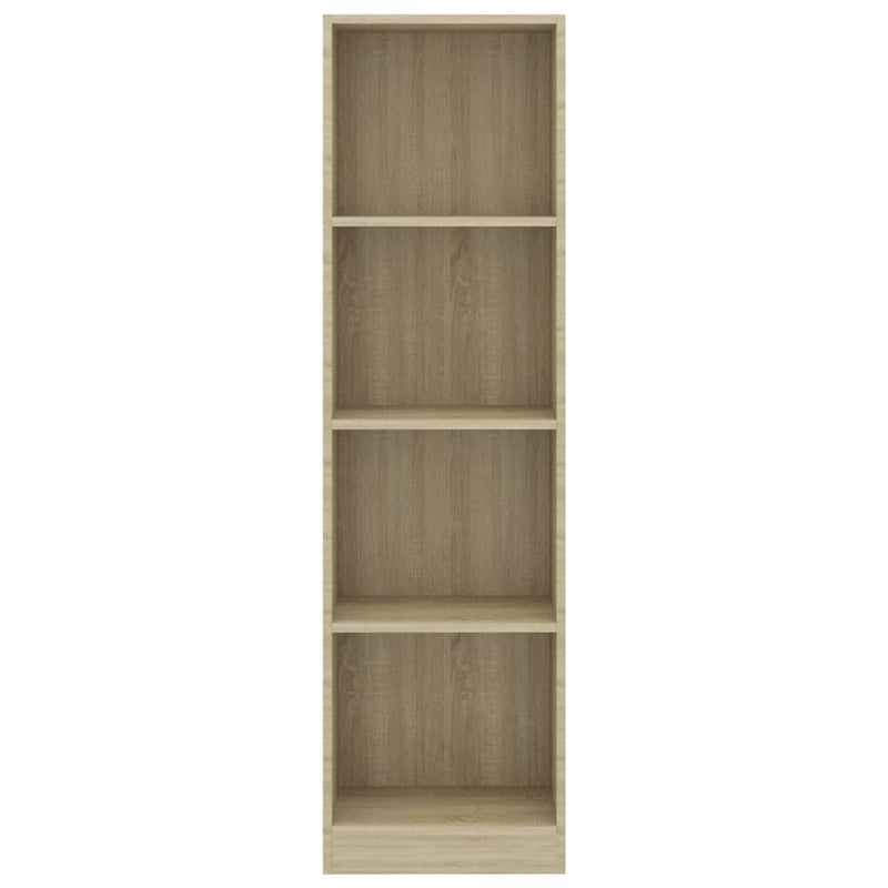 vidaXL 4-Tier Book Cabinet Sonoma Oak 40x24x142 cm Engineered Wood