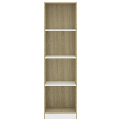 vidaXL 4-Tier Book Cabinet Sonoma Oak 40x24x142 cm Engineered Wood