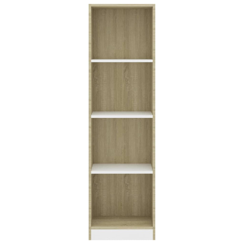vidaXL 4-Tier Book Cabinet Sonoma Oak 40x24x142 cm Engineered Wood