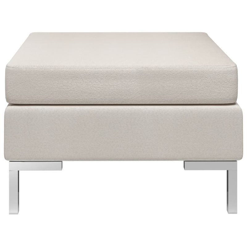 vidaXL Sectional Footrest with Cushion Farbic Cream