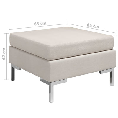 vidaXL Sectional Footrest with Cushion Farbic Cream