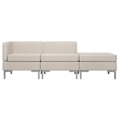 vidaXL 3 Piece Sofa Set Fabric Cream
