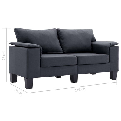 vidaXL 2-Seater Sofa Black Fabric
