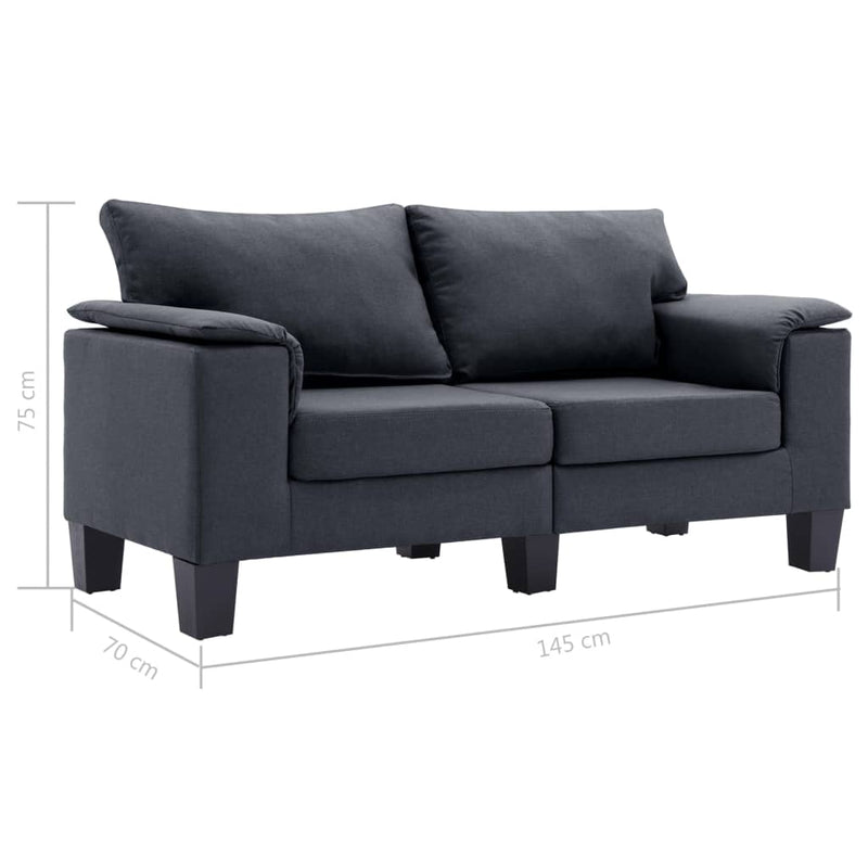 vidaXL 2-Seater Sofa Black Fabric