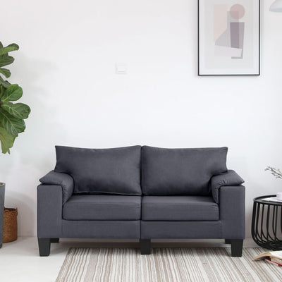 vidaXL 2-Seater Sofa Black Fabric