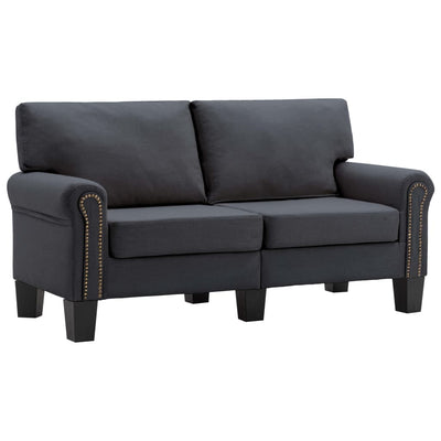 vidaXL 2-Seater Sofa Black Fabric