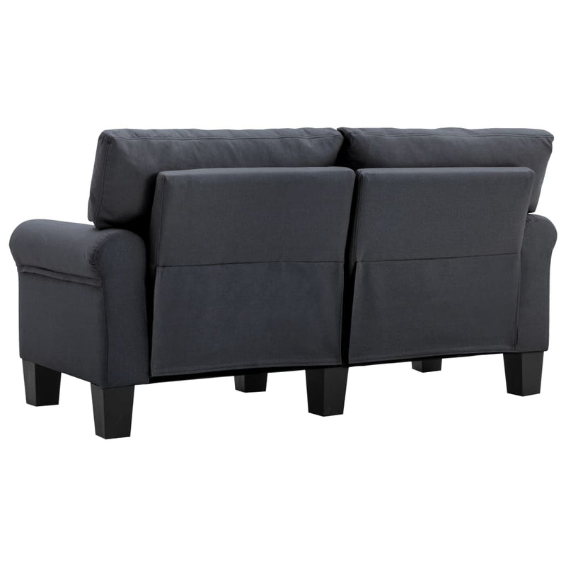 vidaXL 2-Seater Sofa Black Fabric