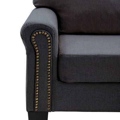 vidaXL 2-Seater Sofa Black Fabric